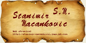 Stanimir Macanković vizit kartica